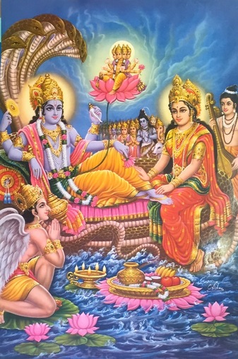 Vishnu and Laksmi
